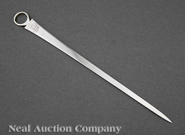 Appraisal: A George III Sterling Silver Meat Skewer Peter and William