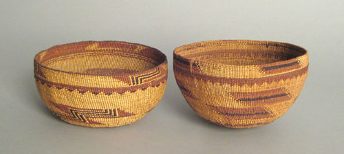 Appraisal: Two Northern California twined basketry bowls ca h w and