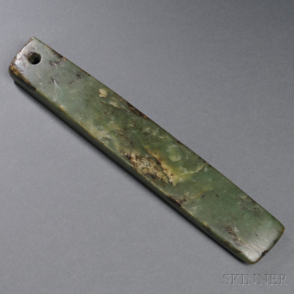 Appraisal: Slender Axe China the long rectangular shape with one hole