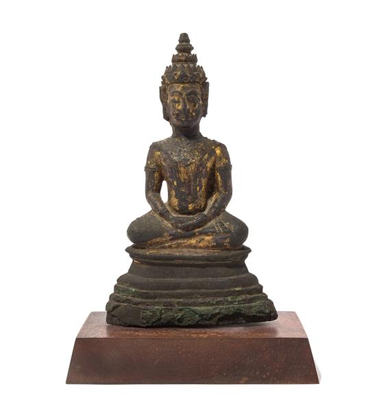 Appraisal: Sale Lot A Gilt Bronze Figure of Buddha the figure