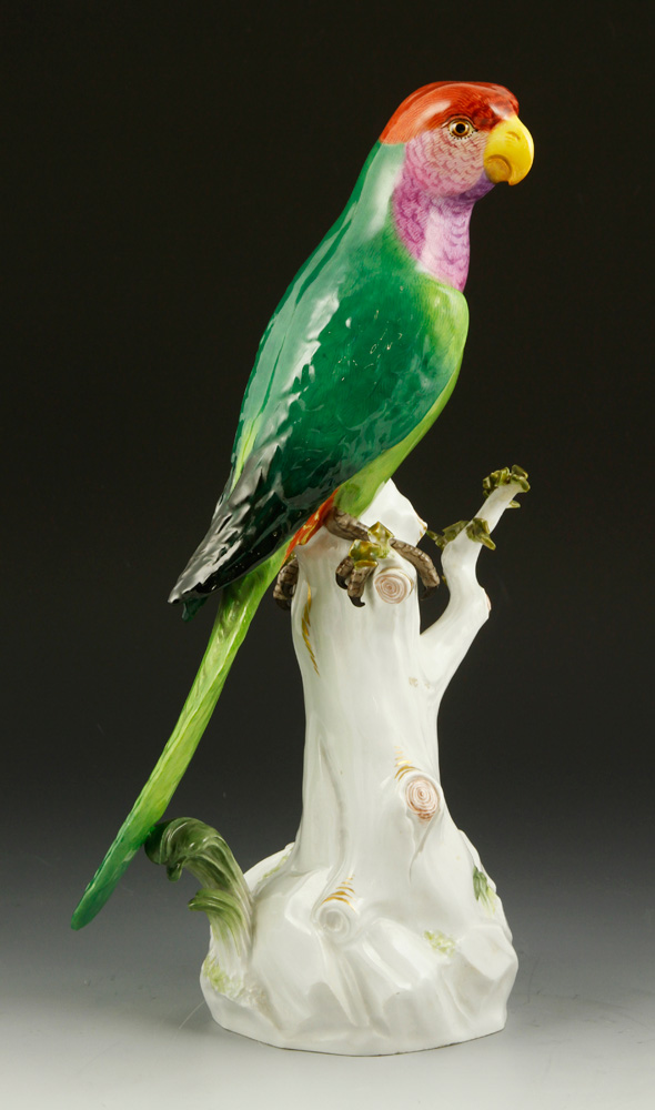 Appraisal: - Meissen Finely Modelled Parrot Meissen finely modelled parrot underglaze