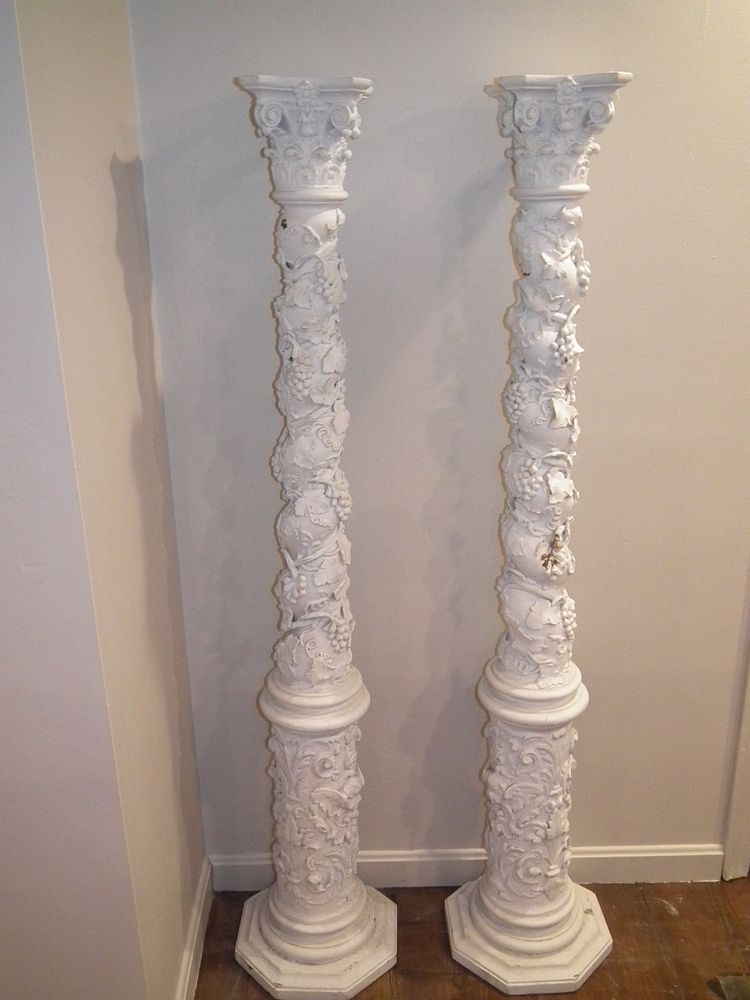 Appraisal: TH C ARCHITECTURAL COLUMNS Pair of th century wood and