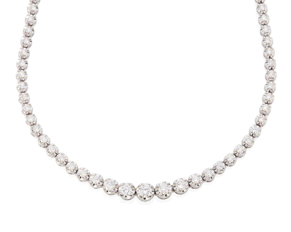 Appraisal: A DIAMOND NECKLACEA diamond necklace k white gold Stamped D