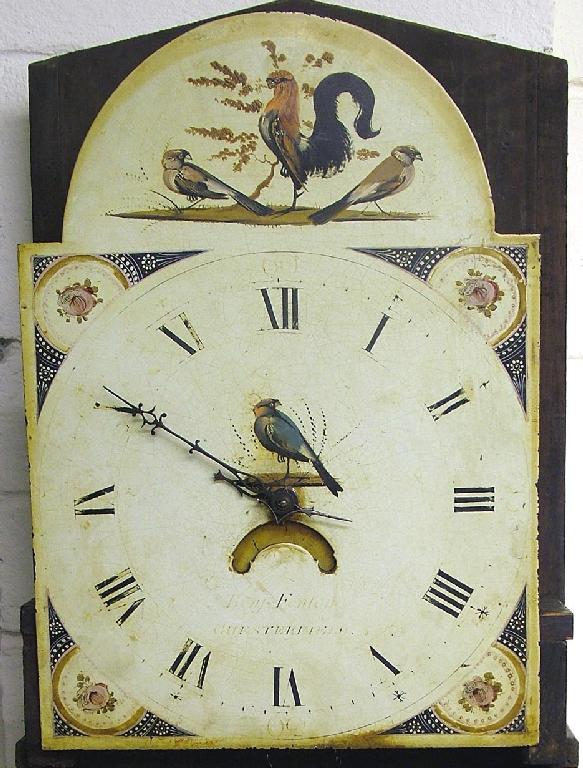 Appraisal: Oak thirty hour longcase clock the arched dial signed Benjamin