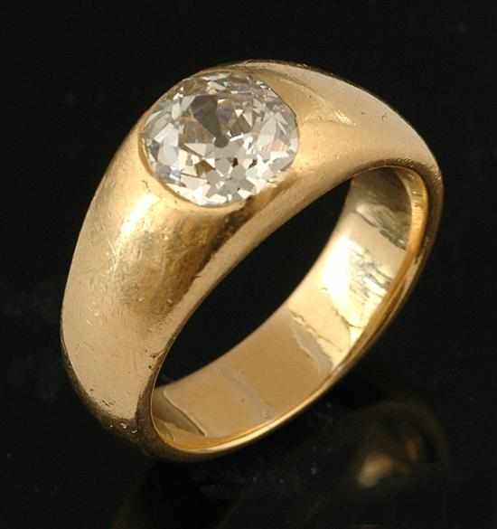 Appraisal: An Antique solitaire diamond ring The old European cut diamond