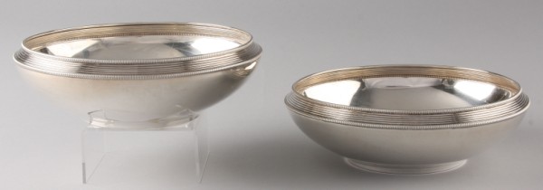 Appraisal: Matched pair of English sterling bowls both with coil rim