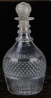 Appraisal: Mckearin Gii diamond quilted colorless glass decanter ht w stopper-small