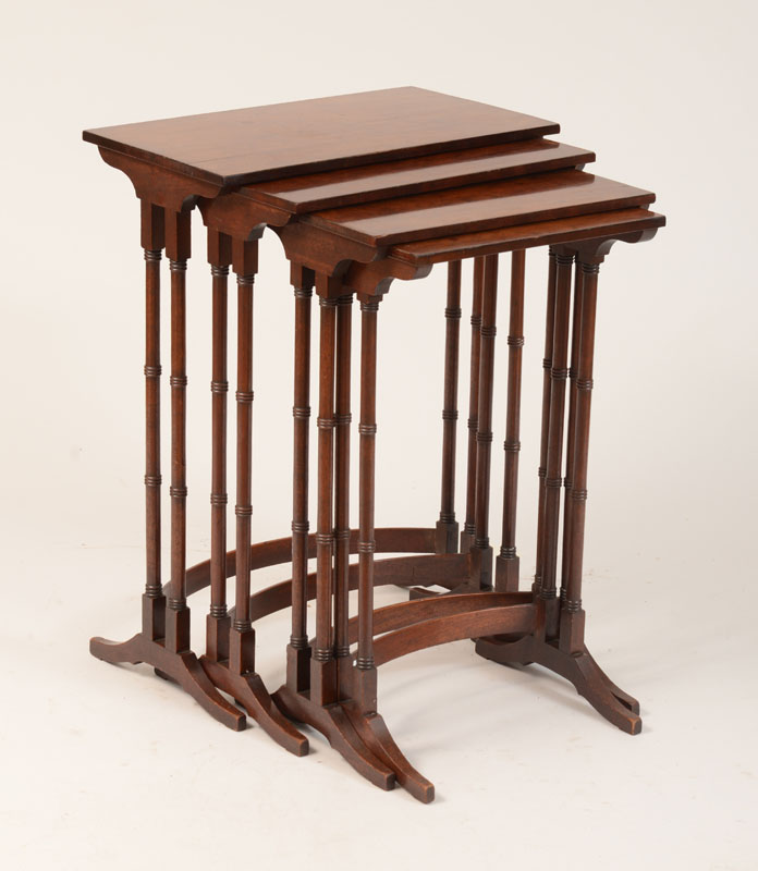 Appraisal: Victorian Style Mahogany Nest of Four Tables Largest x x