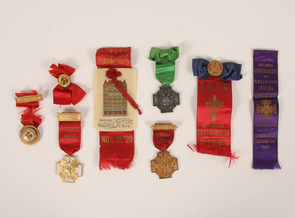 Appraisal: Lot of Scottish Rite convocation pins ribbons ca late th