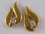 Appraisal: A pair of carat gold diamond earrings approx cm gms