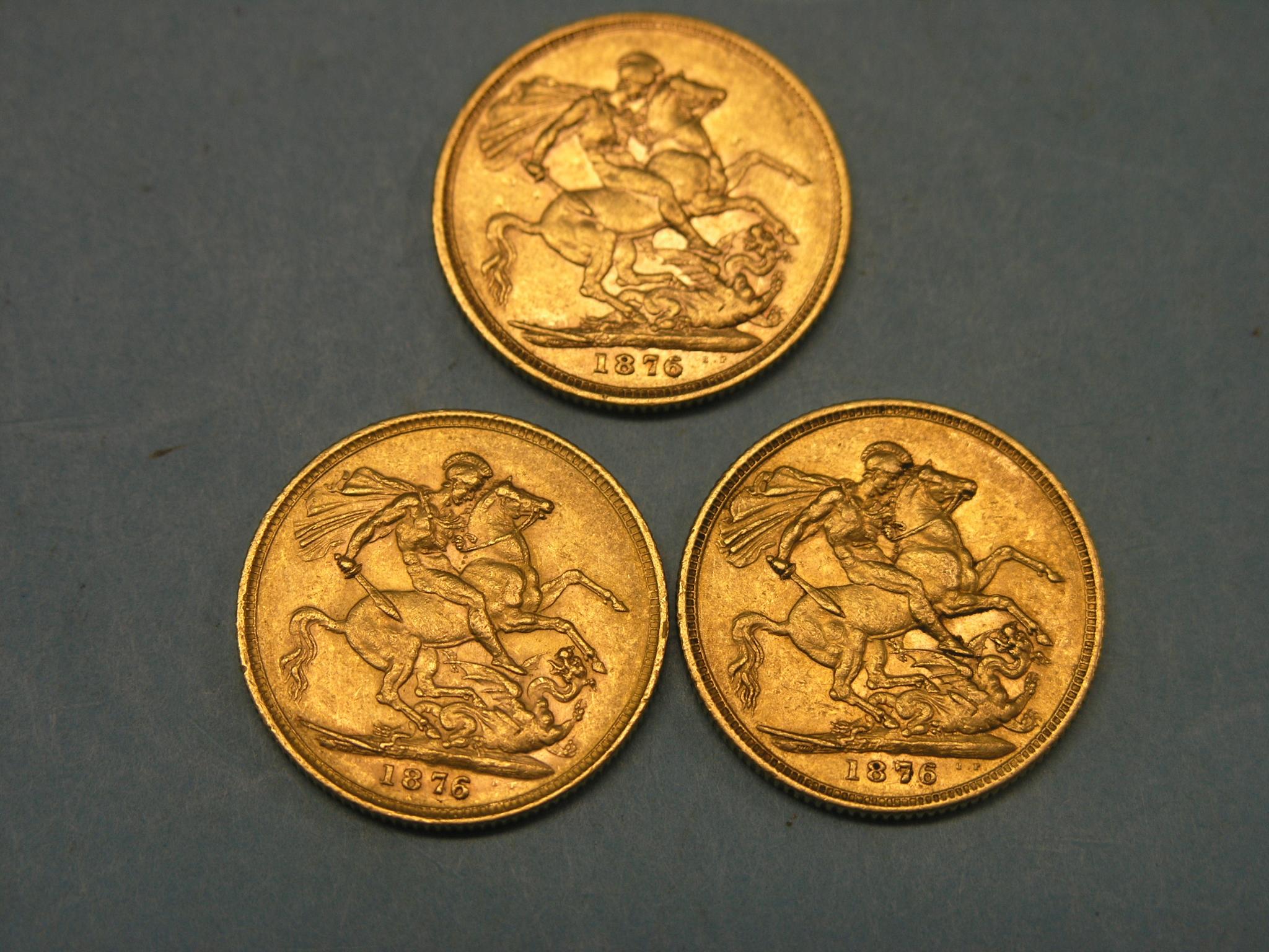 Appraisal: Three Victorian gold Sovereigns all Melbourne and Sydney mints