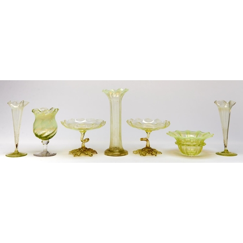 Appraisal: A group of English semi opalescent ornamental glass c comprising