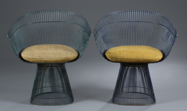 Appraisal: Warren Platner for Knoll Dining Chairs Nickel plated steel one