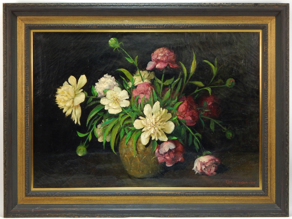 Appraisal: THOMAS STEPHENSON FLORAL STILL LIFE O C PAINTING United States