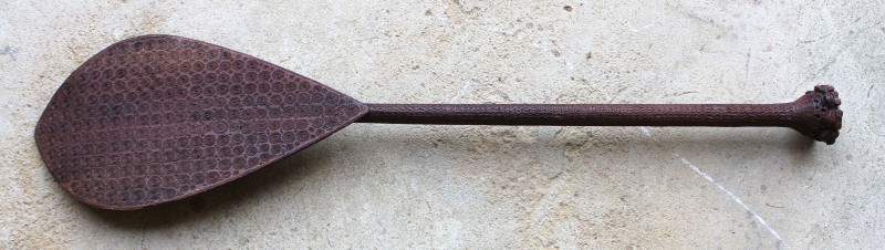 Appraisal: Tribal Art A carved wood paddle or dance-wand cm Key