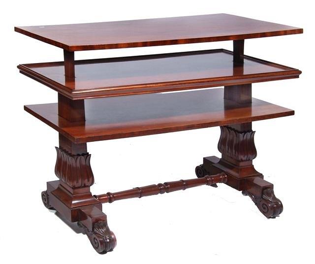 Appraisal: A VICTORIAN MAHOGANY RECTANGULAR THREE TIER BUFFET with contracting mechanism