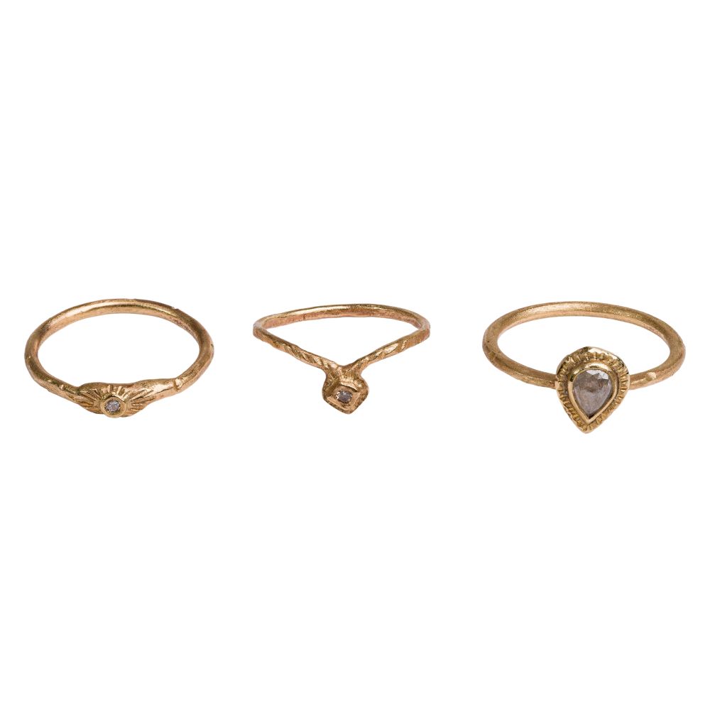 Appraisal: FRANNY E K YELLOW GOLD AND DIAMOND RING ASSORTMENT items