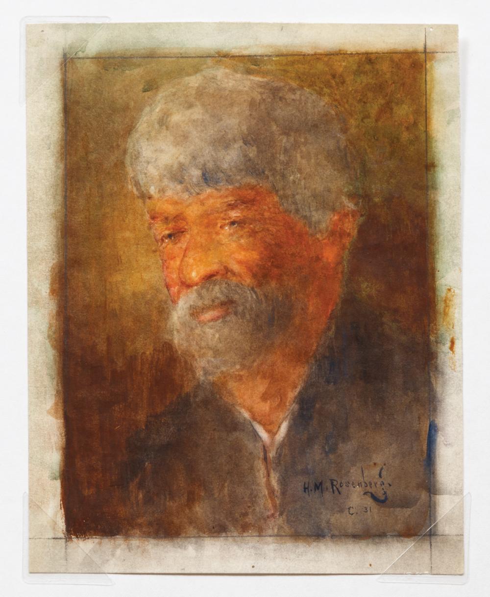 Appraisal: Henry Mortikar Rosenberg American - Portrait of a Man watercolor