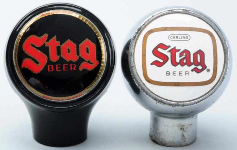 Appraisal: Lot of Stag Beer Tap Knobs The chrome version with