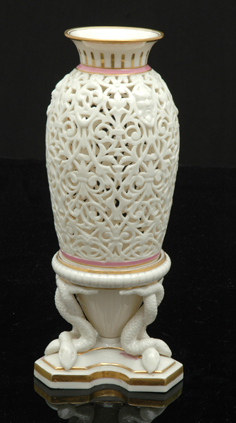 Appraisal: A FINE ENGLISH RETICULATED PORCELAIN VASE Unmarked but in the