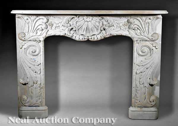 Appraisal: A Beaux Arts Carrara Marble Mantel late th c the