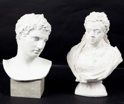 Appraisal: A plaster bust of a classical youth on wooden plinth