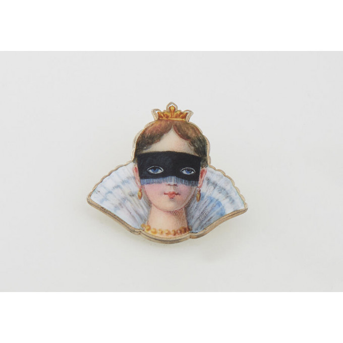 Appraisal: Mardi Gras- Krewe Favor Les Mysterieuses Enamel on Sterling Brooch