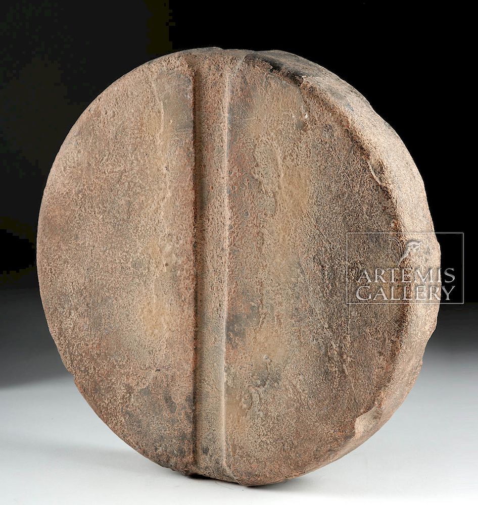 Appraisal: Bactrian Stone Disc Idol Ancient Central Asia Bactria ca rd