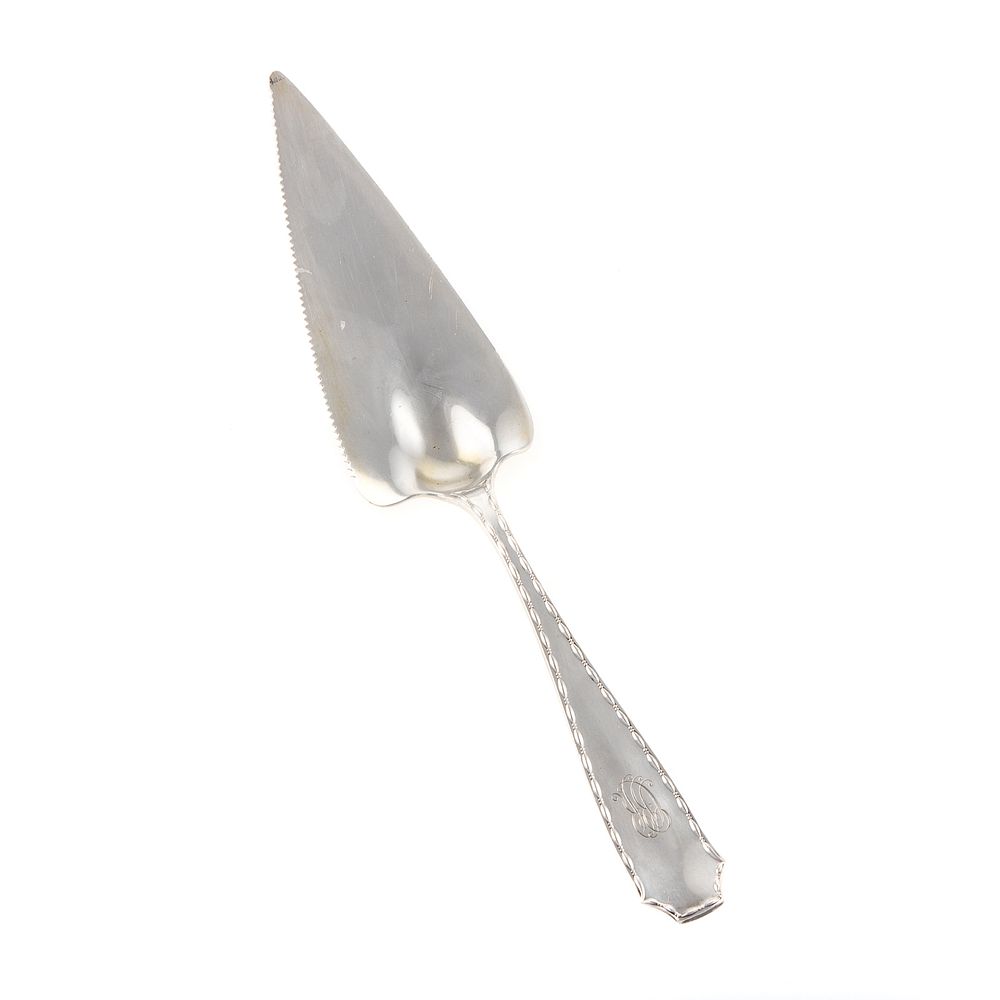 Appraisal: Tiffany Co Sterling Marquise Pastry Server Monogrammed in L ozt