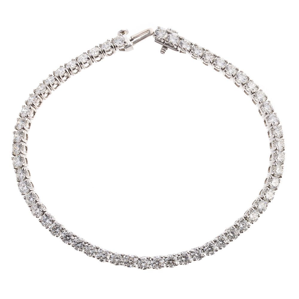 Appraisal: A ctw Diamond Tennis Bracelet in Platinum Platinum line bracelet