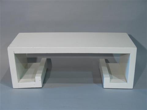 Appraisal: DOROTHY DRAPER WHITE COFFEE TABLE The rectangular top over geometric