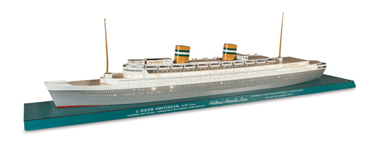 Appraisal: HOLLAND-AMERICA LINE Nieuw Amsterdam Waterline model of the ship for