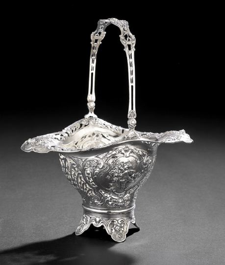 Appraisal: German Silver Rococo-Style Flower Basket first quarter th century of