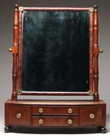 Appraisal: FINE ANTIQUE MAHOGANY TABLETOP DRESSING MIRROR The mirror base having