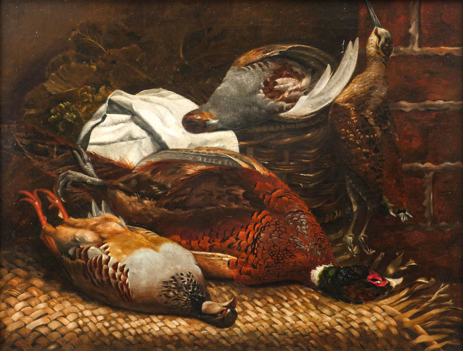 Appraisal: FINE TH CENTURY GAME BIRD STILL LIFE PAINTING Oil Canvas