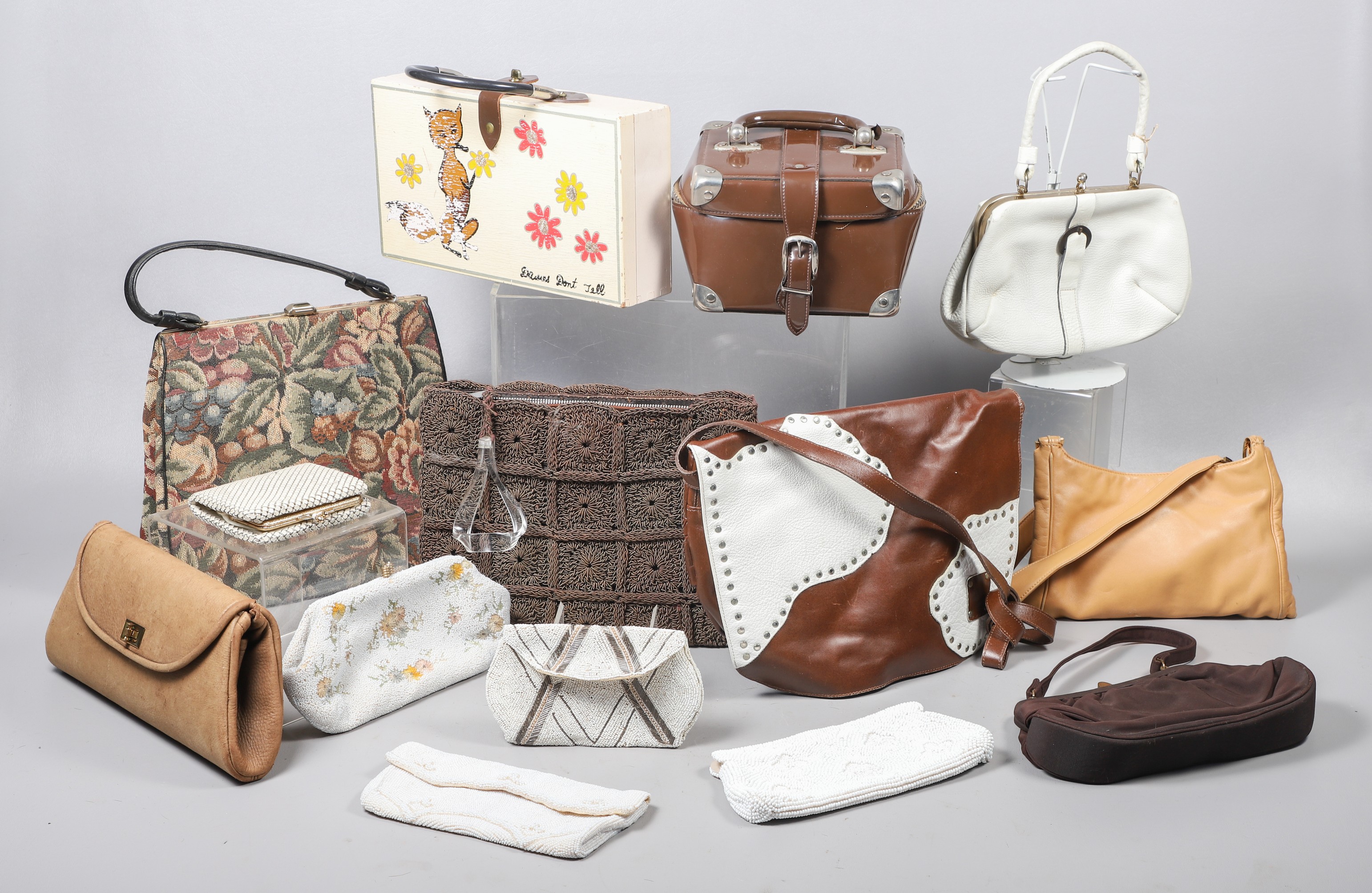 Appraisal: 's- 's Vintage purse grouping to include Meyers brown patent