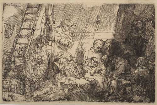 Appraisal: REMBRANDT VAN RIJN The Circumcision in the Stable Etching and