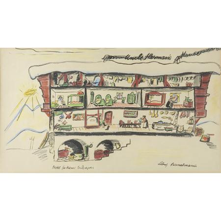 Appraisal: Ludwig Bemelmans American - Uncle Herman's House Sketch for 'Hansi