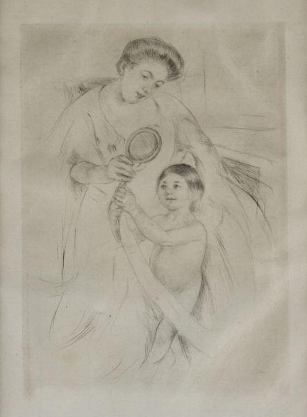 Appraisal: Mary Cassatt PA Fr - Drypoint circa Looking into the