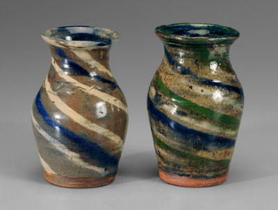 Appraisal: Two Burlon Craig swirl vases Lincoln County North Carolina -