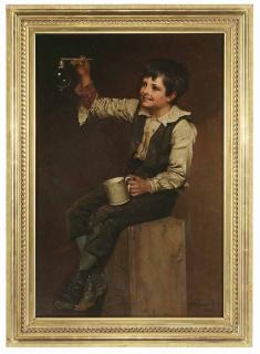 Appraisal: John George Brown New York California - Blowing Bubbles signed