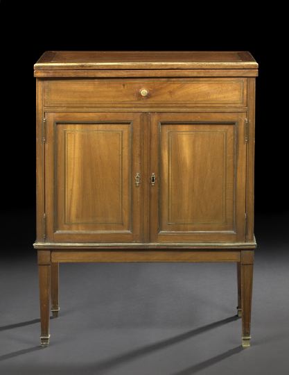 Appraisal: Louis XVI-Style Mahogany Cabinet early th century the rectangular top