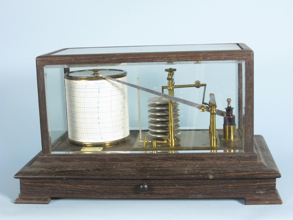 Appraisal: A Barograph labelled Sermon Torquay in glazed oak case fitted