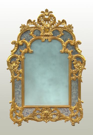 Appraisal: Ornate Gilded Looking Glass in the Louis XV taste the