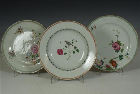 Appraisal: A group of th century Chinese famille rose plates each