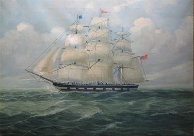 Appraisal: G Faber th Century An American sailing ship at sea