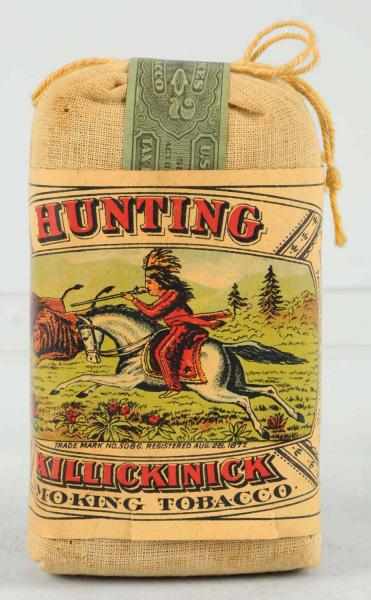 Appraisal: Hunting Cloth Tobacco Pouch Strong and scarce with unbroken stamp