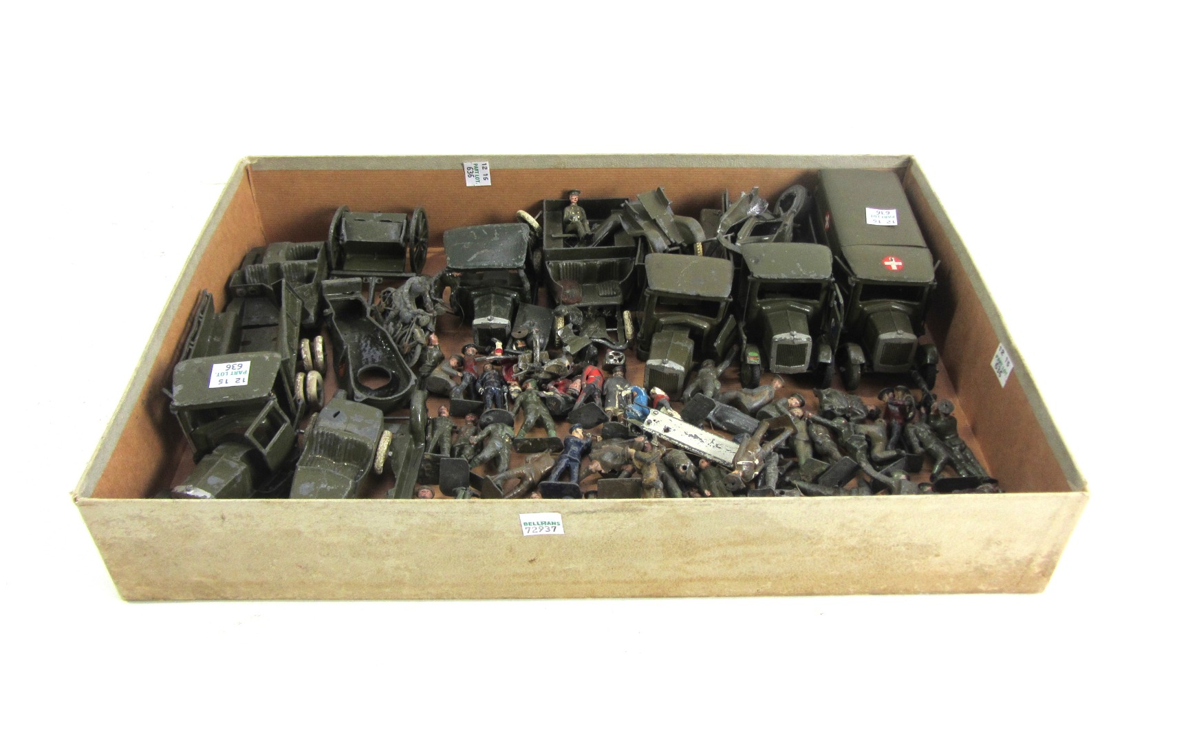 Appraisal: A quantity of Britains hollow cast lead military vehicles figures