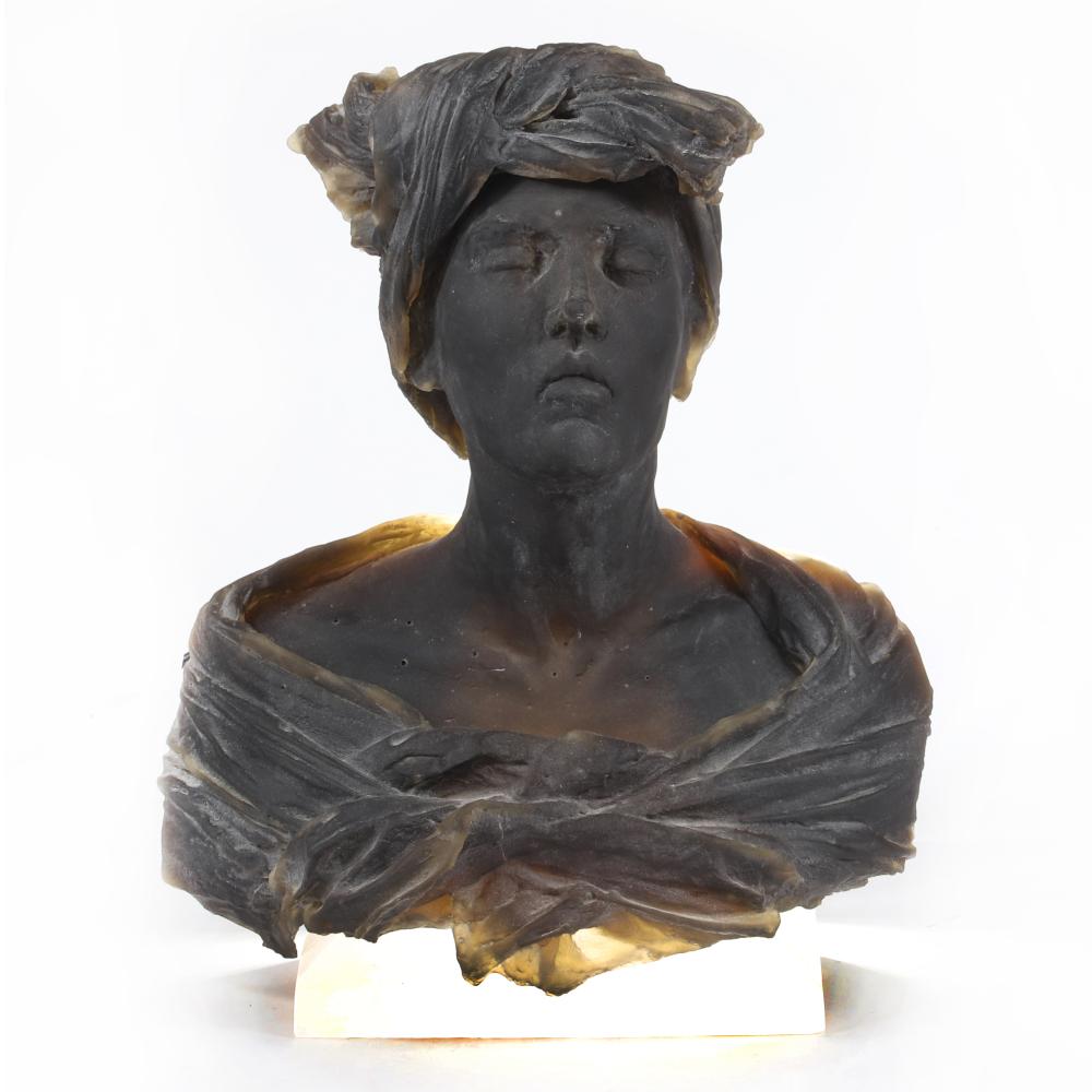 Appraisal: NICOLAS AFRICANO AMERICAN B UNTITLED FEMALE BUST CRYSTAL BASE CAST