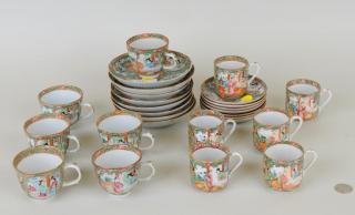 Appraisal: Assembled Group Rose Medallion Cups Saucers Assembled collection of rose